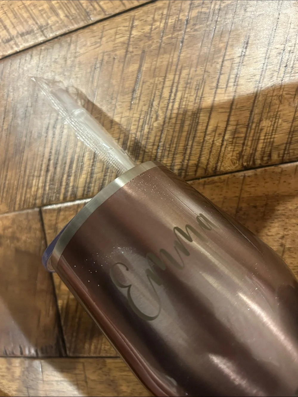 Personalized Emma Stainless Steel Wine Tumbler - Rose Gold